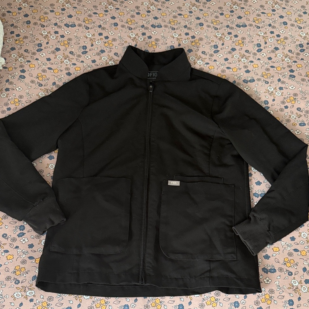 Figs Sebina Black Small Scrub Jacket